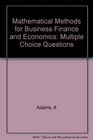 Mathematical Methods for Business Finance and Economics Multiple Choice Questions