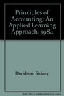 Principles of Accounting An Applied Learning Approach 1984