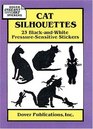 Cat Silhouettes  23 BlackandWhite PressureSensitive Stickers