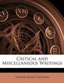 Critical and Miscellaneous Writings