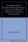 Fundamentals of Modern Manufacturing Materials Processes and Systems Instructor's Manual