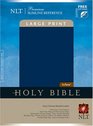 Holy Bible New Living Translation TuTone Navy/Chestnut Bonded Leather Premium Slimline Reference