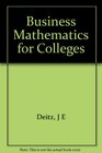 Business Mathematics for Colleges  Comp