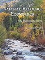 Natural Resource Economics An Introduction Third Edition
