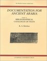 Documentation for Ancient Arabia Part II  Bibliographical Catalogue of  Texts