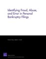 Identifying Fraud Abuse and Error in Personal Bankruptcy Filings