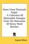 Notes From Plymouth Pulpit A Collection Of Memorable Passages From The Discourses Of Henry Ward Beecher