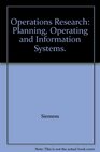 Operations Research Planning Operating and Information Systems