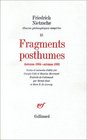 Fragments posthumes automne 1884automne 1885