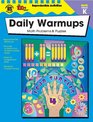 The 100 Series Daily Warmups Grade K Math Problems  Puzzles