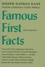Famous First Facts a Record of First Happenings Discoveries and Inventions in American History