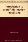 Introduction to word/information processing