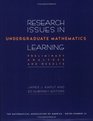 Research Issues in Undergraduate Mathematics Learning Preliminary Analyses and Reports