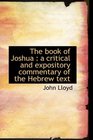 The book of Joshua a critical and expository commentary of the Hebrew text