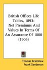 British Offices Life Tables 1893 Net Premiums And Values In Terms Of An Assurance Of 1000