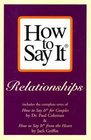 How To Say It for Couples  from the Heart Relationships by