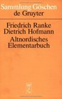 Altnordisches Elementarbuch Einfa1/4hrung Grammatik Texte  Und Warterbuch