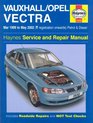 Vauxhall/Opel Vectra Service and Repair Manual March 1999 to May 2002