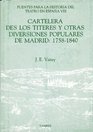 Cartelera De Los Titeres Y Otras Diversiones Populares De Madrid 17581840  Estudio Y Documentos