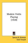Modern Violin Playing