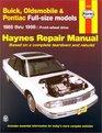 Haynes Repair Manual Buick Olds  Pontiac FullSize Fwd Models Automotive Repair Manual 19851998 1627
