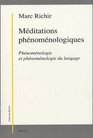 Mditations phnomnologiques Phnomnologie et phnomnologie du langage
