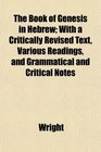 The Book of Genesis in Hebrew With a Critically Revised Text Various Readings and Grammatical and Critical Notes