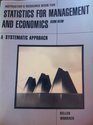 Instructor's Resource Book for Statistics for Management and Economics A Systematic Approach