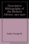 Descriptive Bibliography of the Modern Library: 1917-1970