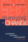 Managing for Change Leadership Strategy and Management in Asian NGOs