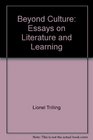 Beyond culture Essays on literature and learning