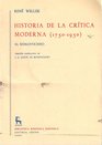Historia de la critica moderna  / History of Modern Criticism 17501950