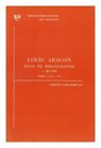Louis Aragon essai de bibliographie I Oeuvres Tome 1 19181959