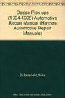 Dodge PickUps Automotive Repair Manual 1994 1996 Edition