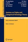 Seminar on Triples and Categorical Homology Theory ETH 1966/67