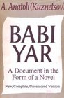 Babi Yar A Document in the Form of a Novel