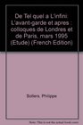 De Tel quel a L'infini L'avantgarde et apres  colloques de Londres et de Paris mars 1995