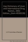 Usp Dictionary of Usan and International Drug Names 2000 edition