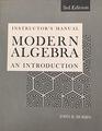 Modern Algebra  an Introduction 3e  Instructors Manual