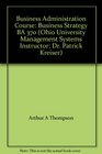 Business Administration Course Business Strategy BA 370