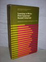 Learning to Write First Language/Second Language