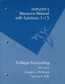 College Accounting 113 Instructor's Resource Manual with Solutions 113 9th Edition