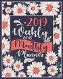 2019 Planner Weekly And Monthly Calendar  Organizer  White Daisy Edition  January 2019 through December 2019