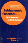 Subharmonic Functions Vol 1