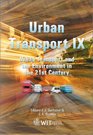 Urban Transport IX Urban Transport and the Environment in the 21st Century