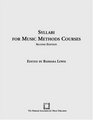Syllabi for Music Methods Courses