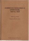American Geological Literature 16691850