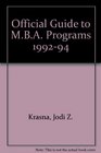 Official Guide to MBA Programs 199294