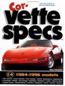 Corvette Specs 19841996 Models