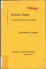 Syntactic change A Cupan  case study